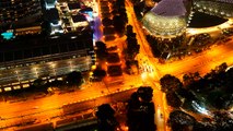 Time lapse Traffic in Singapore at night.