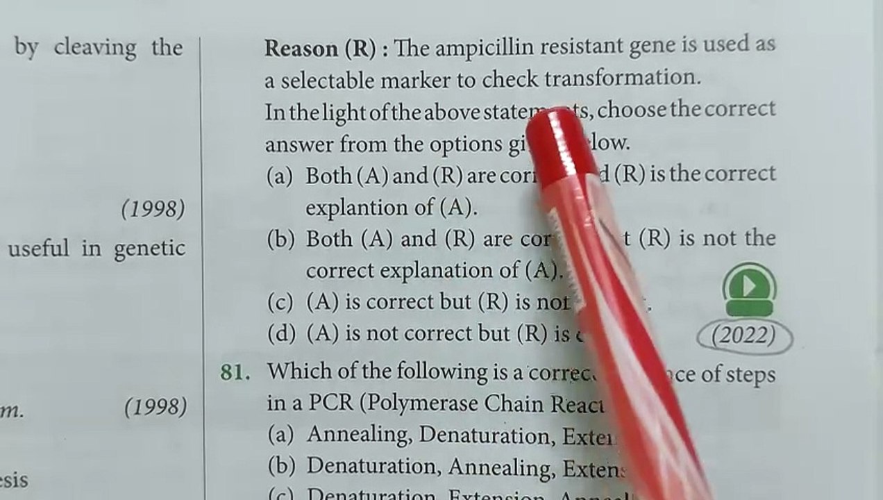 NEET 2022 MCQ of Biotechnology