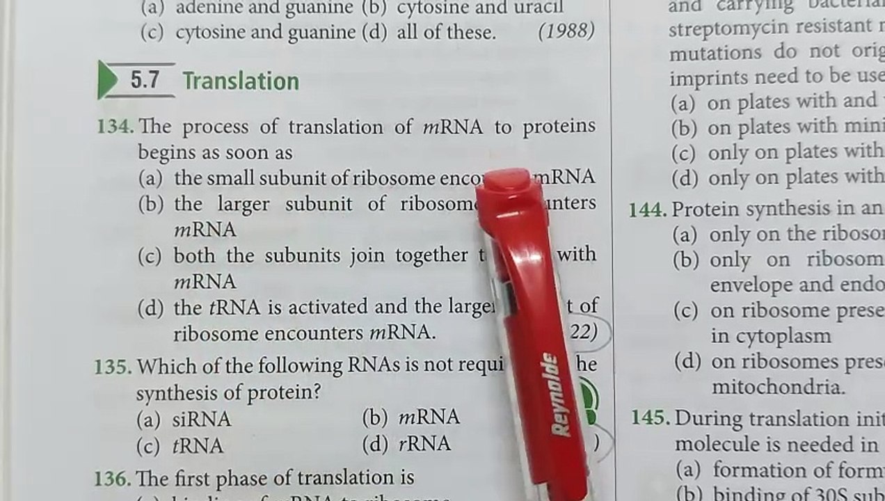 NEET 2022 MCQ of Molecular basis of Inheritance