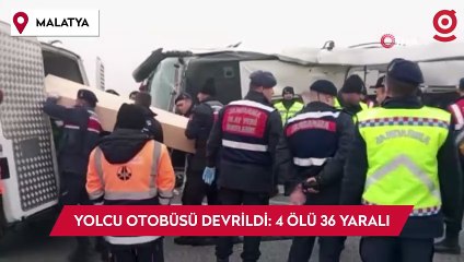 Malatya'da yolcu otobüsü devrildi: 4 ölü 36 yaralı