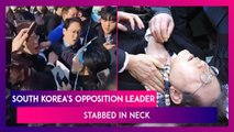 South Korea's Opposition Leader Lee Jae-Myung Stabbed In Neck In Busan; Attacker Arrested