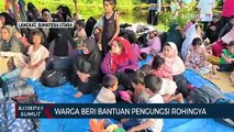 Warga Beri Bantuan untuk Ratusan Pengungsi Rohingya yang Terdampar di Langkat