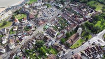 Flying my DJI Mini 3 Pro Drone Over Walton On The Naze Pier Essex 2023 in betwine the rain P2