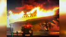 Yolcu uçağı alev alev yandı! Tokyo Haneda Havaalanında iki uçak çarpıştı