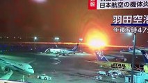 Un gran incendio arrasa un avión de Japan Airlines mientras aterrizaba en un aeropuerto de Tokio