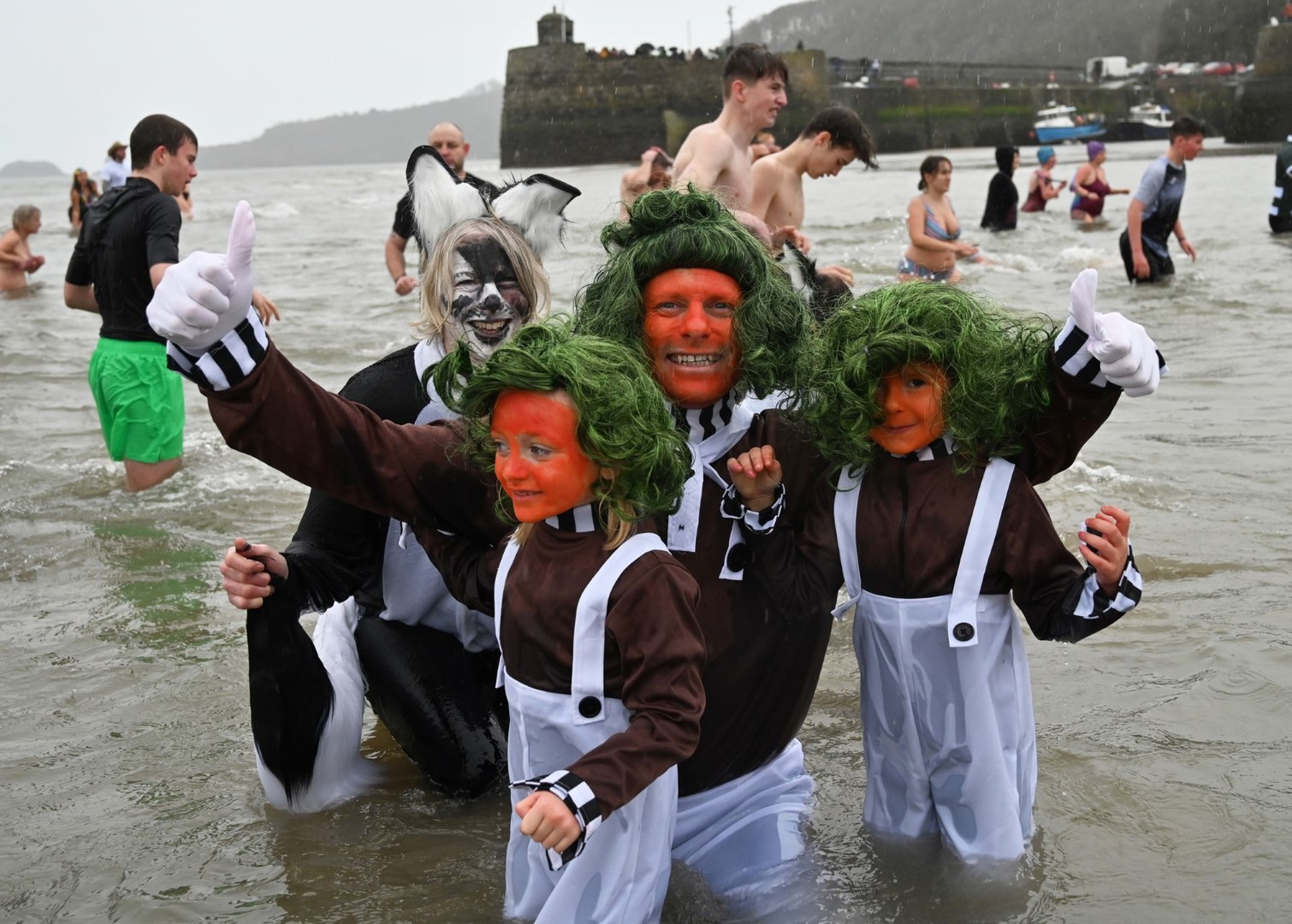 All the action from a record-breaking Saundersfoot New Year's Day Swim 2024