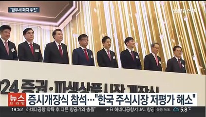 윤대통령 "코리아 디스카운트 해소…금투세 폐지 추진"