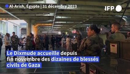 Des blessés de Gaza soignés à bord du porte-hélicoptère français Dixmude