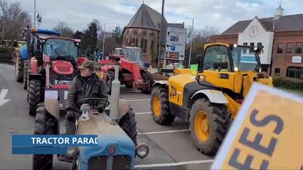 Tractors pull up at Asda in protest