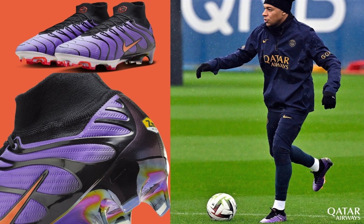 La nouvelle folie de Kylian Mbappé : il éblouit en Air Max TN avec ses crampons dernier cri !