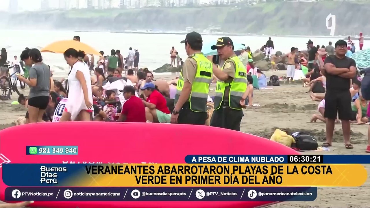 Costa Verde: veraneantes abarrotaron playas el primer día del año pese a clima nublado