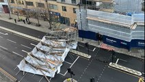 Storm Henk: Scaffolding collapses onto road in Greenwich as 60mph winds hit London