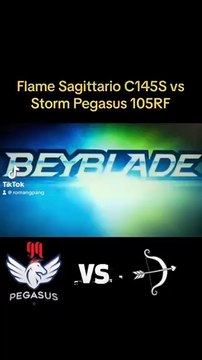 Beyblade Metal fight battle Flame Sagittario C145S vs Storm Pegasus 105RF