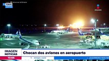 Chocan dos aviones en el aeropuerto de Japón