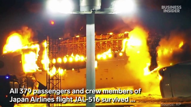 Jet bursts into flames after crash with coast guard plane at Tokyo airport