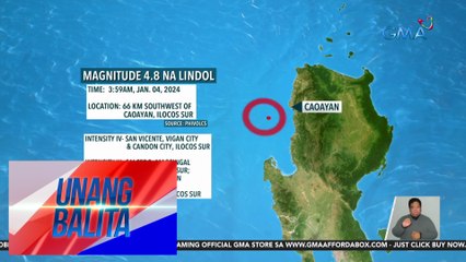 Magnitude 5.1 na lindol, yumanig sa San Esteban, Ilocos Sur | UB