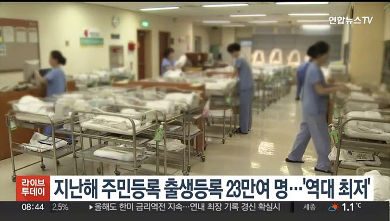지난해 주민등록 출생등록 23만여명…'역대 최저'
