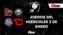 LVBP: Juegos del miércoles, 3 de enero.