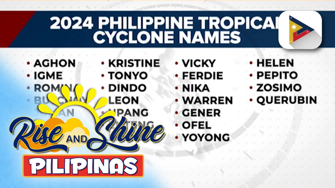 Pangalan ng mga bagyo na posibleng pumasok sa PAR ngayong taon, inilabas na ng PAGASA