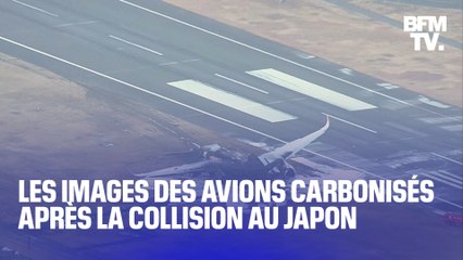 Les images des carcasses d’avions incendiées, après la collision à l’aéroport de Tokyo-Haneda, au Japon