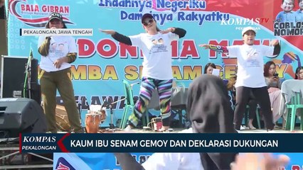 Kaum Ibu di Pekalongan Senam Gemoy dan Dukung Prabowo Gibran