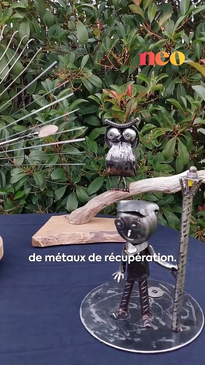 Enzo, 17 ans, réalise des sculptures à base de métaux de récupération