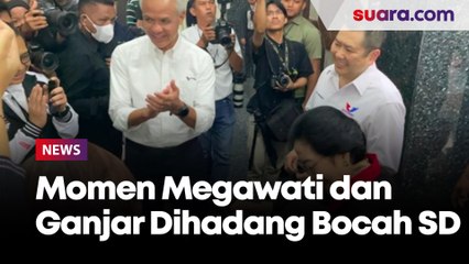 Momen Megawati dan Ganjar Dihadang Bocah SD Saat Hendak Rapat di Markas TPN, Ada Apa?