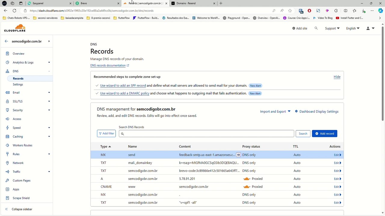 Configurar DNS para usar Resend API