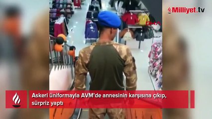 Terhis olan askerden anneye sürpriz!