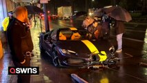 £300k Ferrari crashed into bollard on one of Britain's most affluent streets