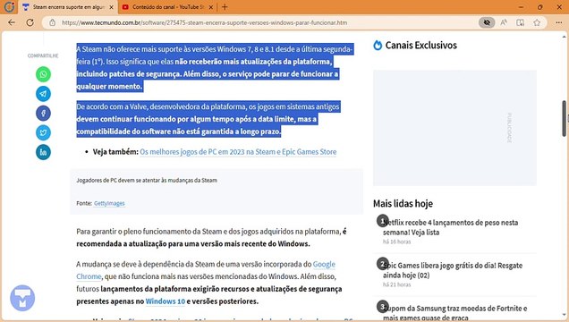 Steam encerra suporte em algumas versões do Windows e pode parar de funcionar