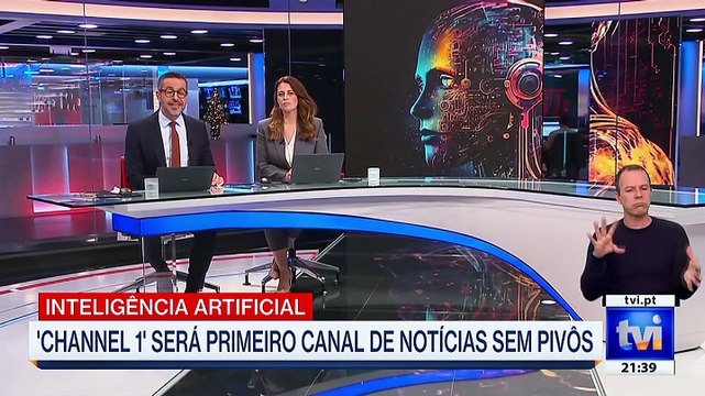 Reportagem telejornal TVI - 02 Janeiro 2023 - Intelígência Artíficial - 'Channel 1' Será primeiro canal de noticias sem pivôs