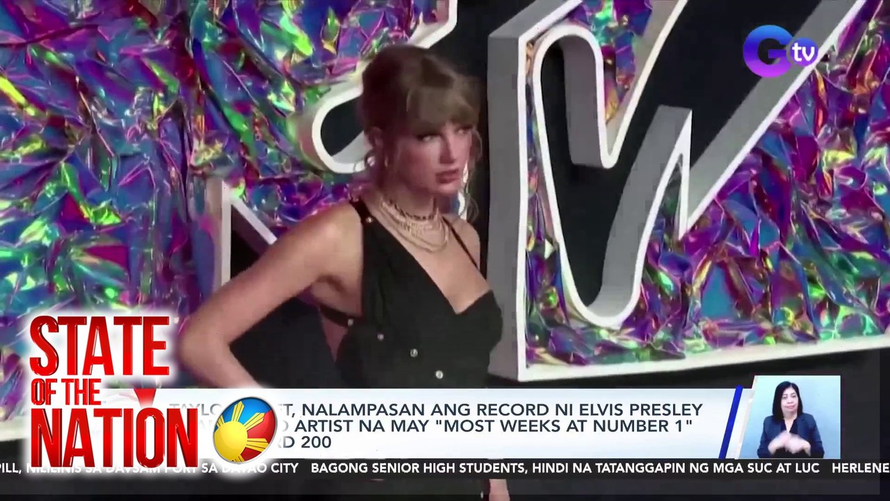 Taylor Swift, nalampasan ang record ni Elvis Presley bilang solo artist na may "Most Weeks at Number 1" sa Billboard 200 | SONA