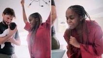 Oti Mabuse admits missing dancing as she performs salsa while changing daughter’s nappy