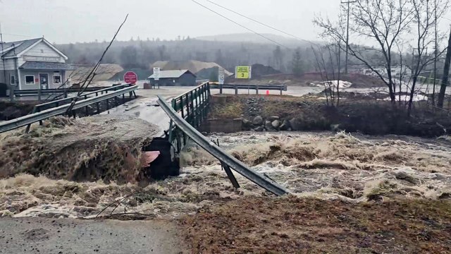 Bridge Destroyed By Raging Floodwaters