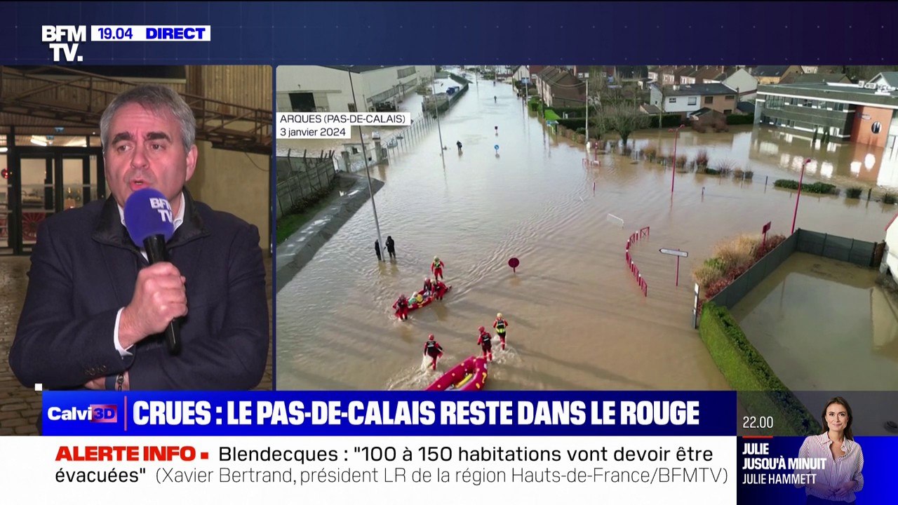 Crues dans le Pas-de-Calais: Xavier Bertrand (p...