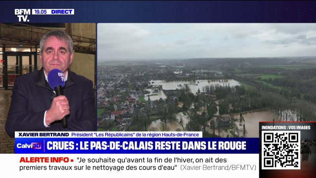 Crues dans le Pas-de-Calais: On va faire le maximum pour que les cours puissent reprendre dans les collèges et les lycées , affirme Xavier Bertrand (président LR de la région Hauts-de-France)