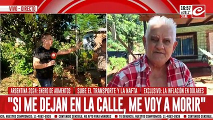 Quieren desalojar a un abuelo y su familia: el anciano se encadenó