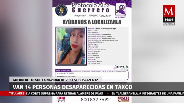 Autoridades de Guerrero emiten dos fichas de búsqueda en Taxco; suman 14 personas desaparecidas