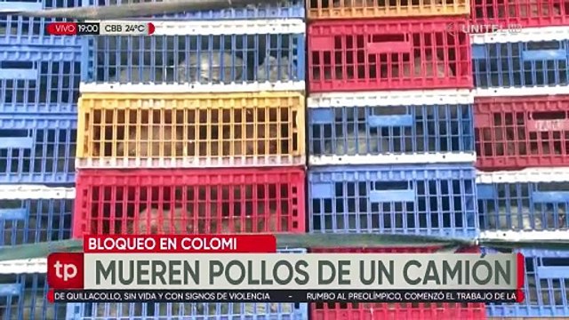 Pollos, que estaban en un camión varado por el bloqueo en Colomi, murieron en plena carretera debido al frío