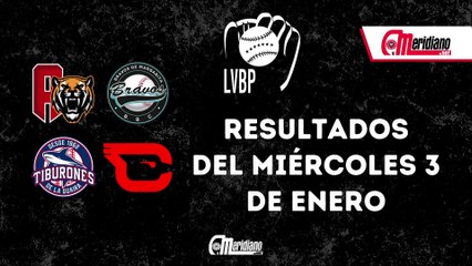 LVBP: Resultados del miércoles, 3 de enero.