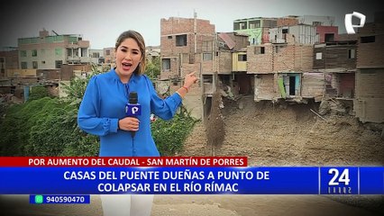 Vivienda a punto de colapsar ante crecida del Río Rímac