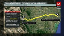 Rescatan a cinco migrantes venezolanos en la carretera Monterrey-Matamoros