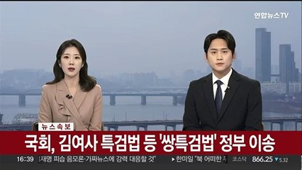 [속보] 국회, 김여사 특검법 등 '쌍특검법' 정부 이송