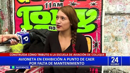 Comas y SMP niegan que mantenimiento de avioneta en exhibición a punto de caer les corresponda