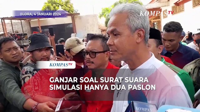Capres Ganjar Tanggapi Soal Surat Suara Simulasi Pilpres Hanya 2 Paslon
