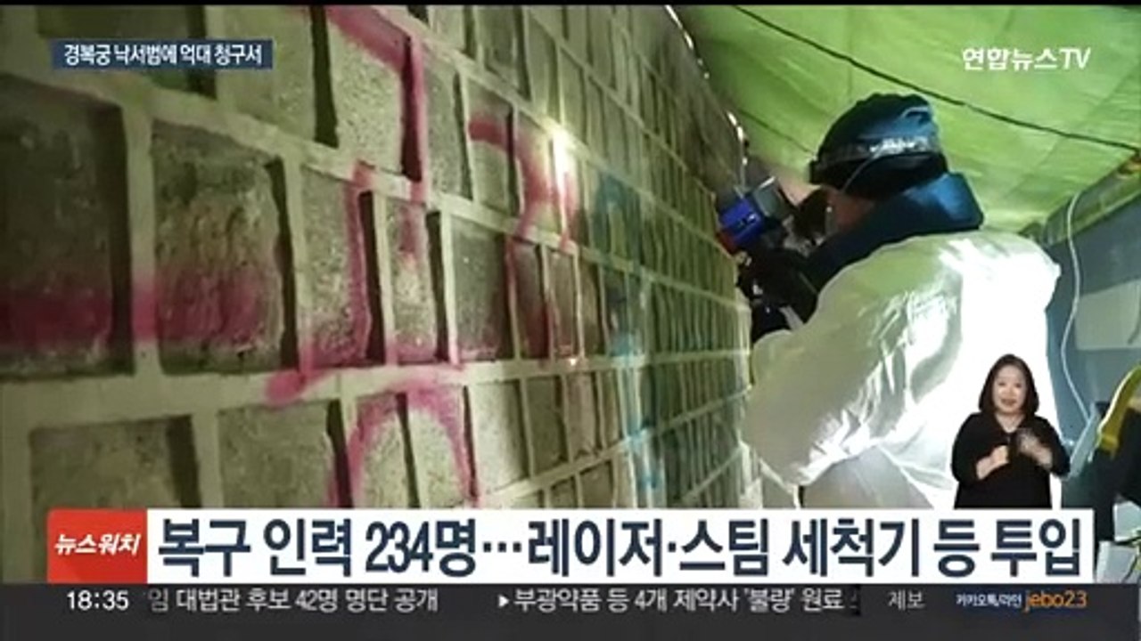 경복궁 담장 복구에 1억원 들었다…"낙서범에 손해배상 청구"