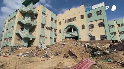 القصف الإسرائيلي يدمر مستشفى الرنتيسي في غزة