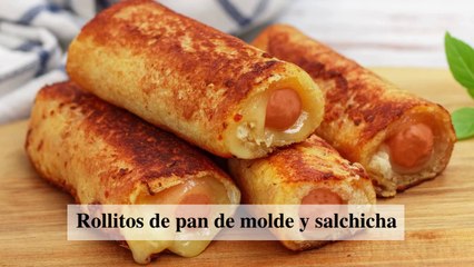 Rollitos de pan de molde y salchicha
