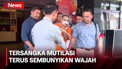 Tersangka Mutilasi Sembunyikan Wajah saat Rilis di Polresta Kota Malang